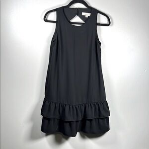 LOFT Black Ruffle Hem Dress Size 2